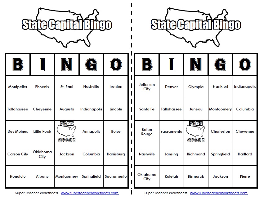 learning states and capitals worksheet