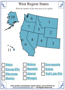 learning states and capitals worksheet