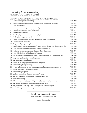 7 Learning Styles Quiz Printable - Fill Online, Printable ...