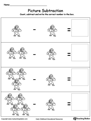 learning subtraction worksheet