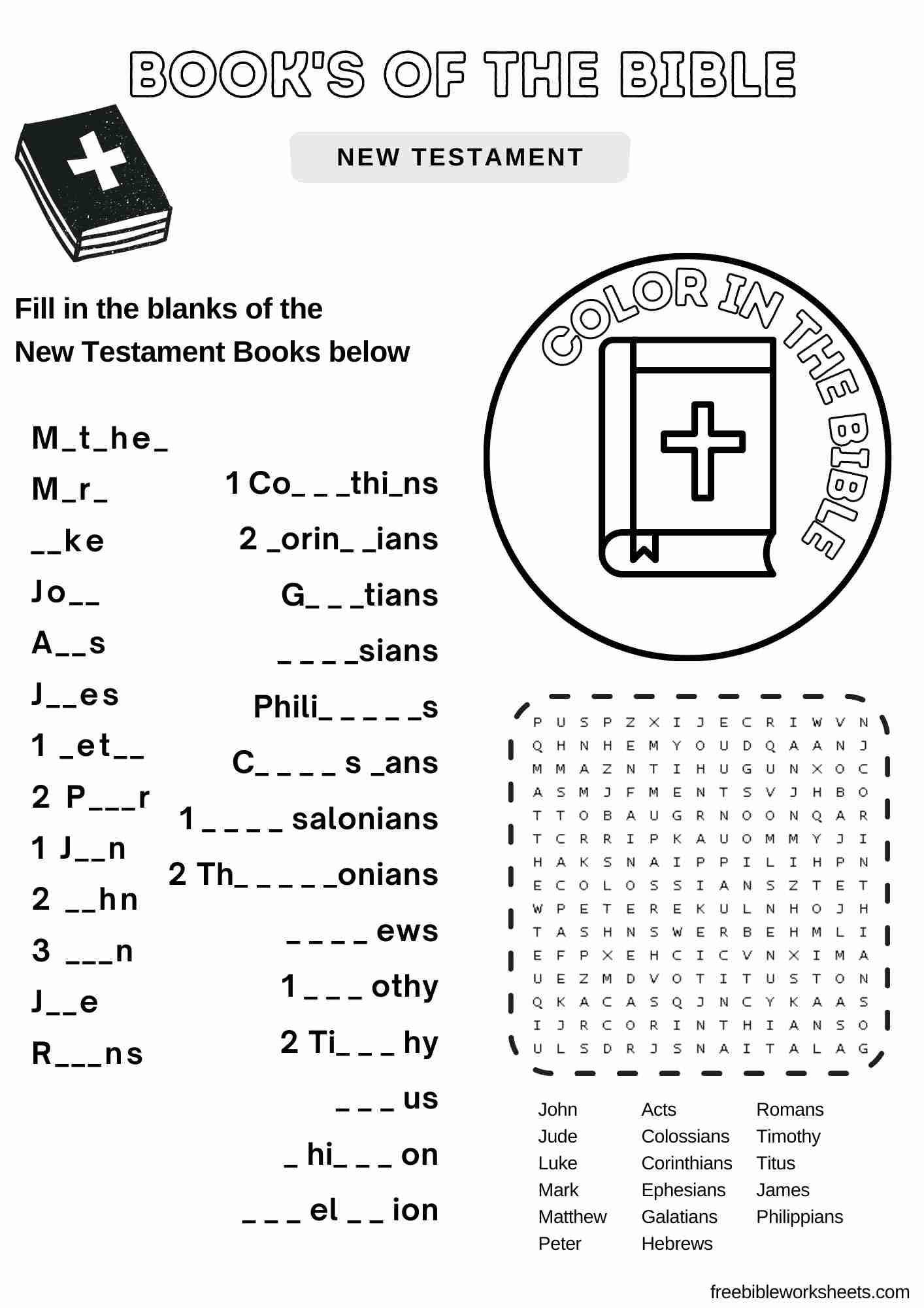 Books Of The Bible Worksheets Old Testament Printable Set The 
