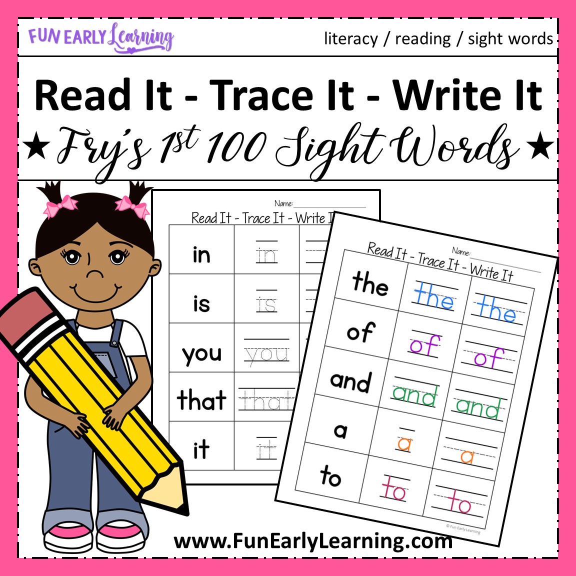 Read It - Trace It - Write It - Frys First 100 Sight Words - Fun ...