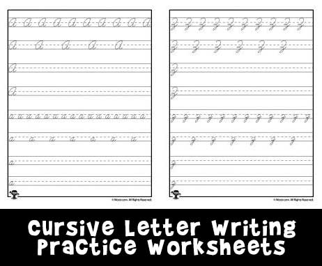Cursive Writing Practice Worksheets | Woo! Jr. Kids Activities ...