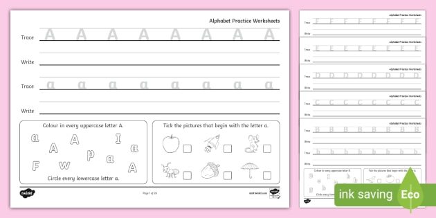 FREE! - Alphabet Practise Worksheets (teacher made) - Twinkl