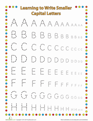 Smaller Letters: Upper Case | Worksheet 