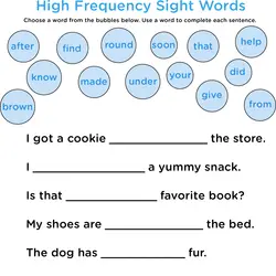 Sight Words Worksheets &  Free Printables 