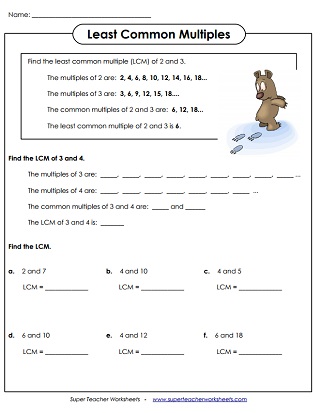 least common denominator worksheet pdf
