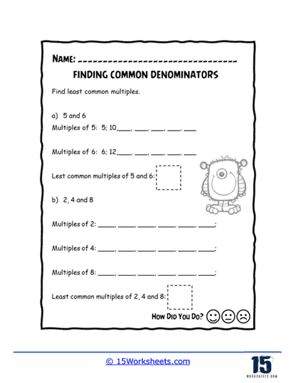 Common Denominators Worksheets - 15 Worksheets Library