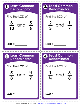 least common denominator worksheet