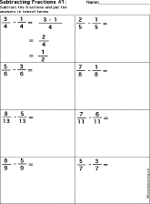 least common multiple fractions worksheet