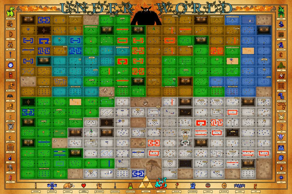 legend of zelda hyrule map nes