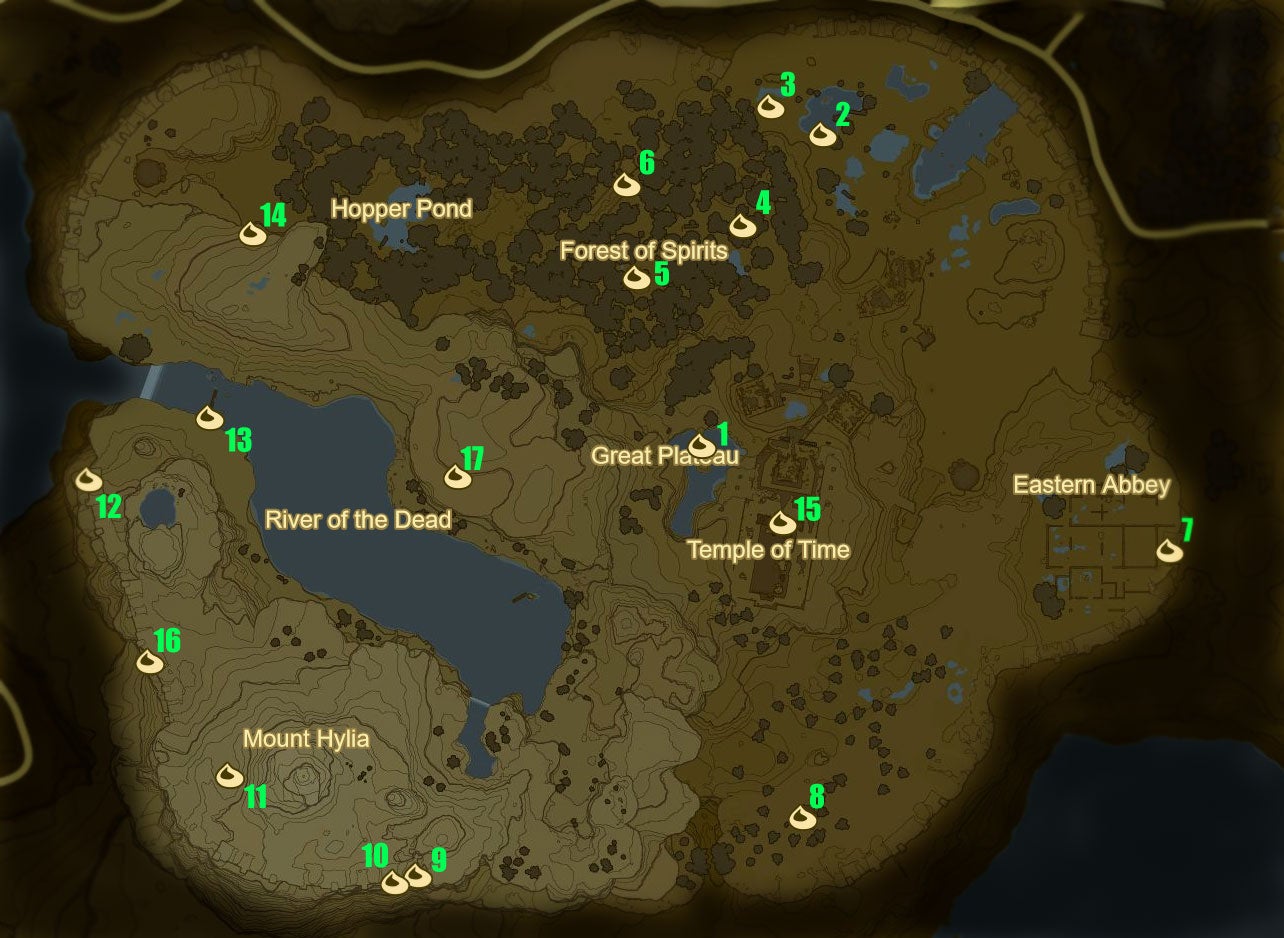 legend of zelda korok map