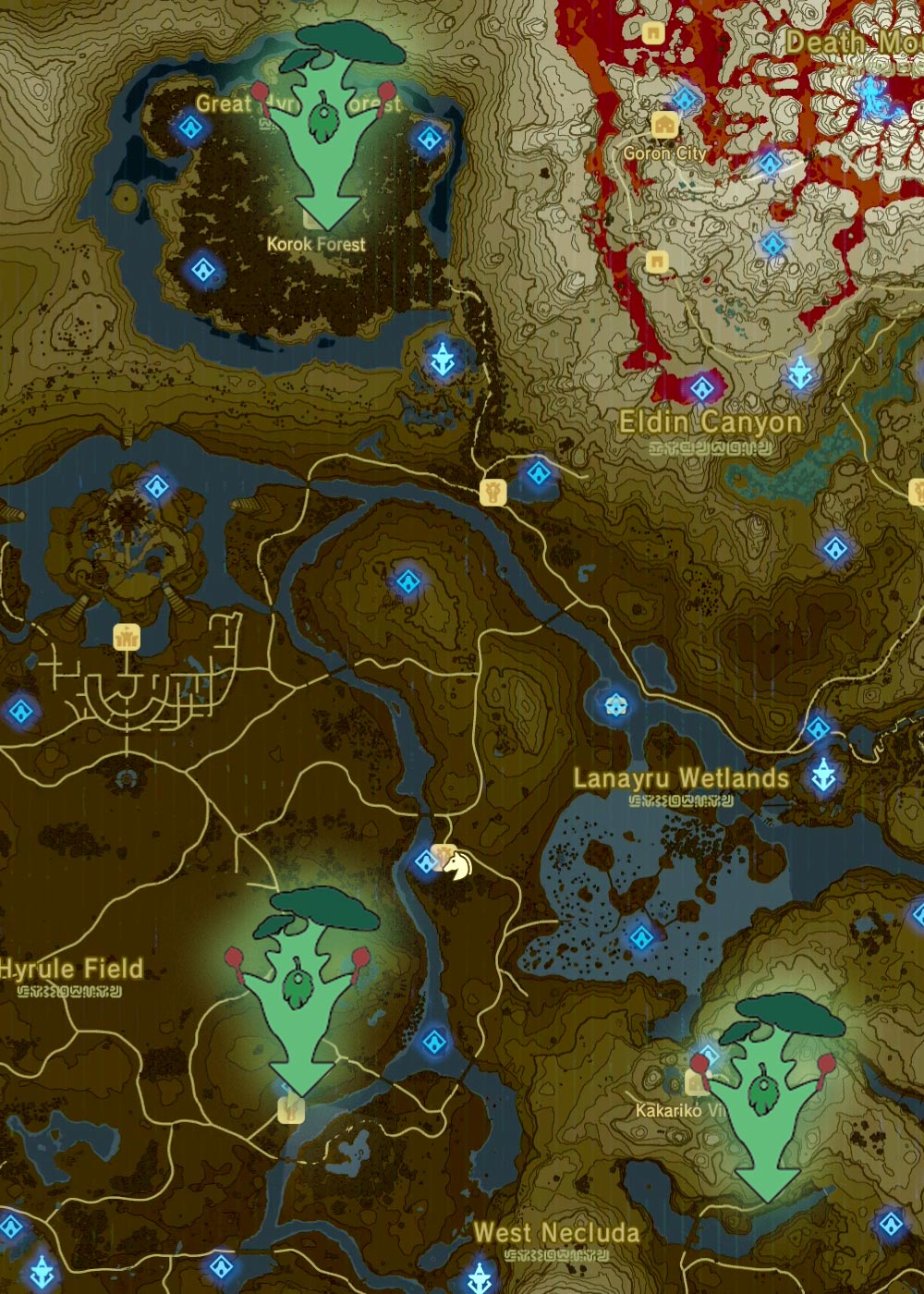 legend of zelda korok map