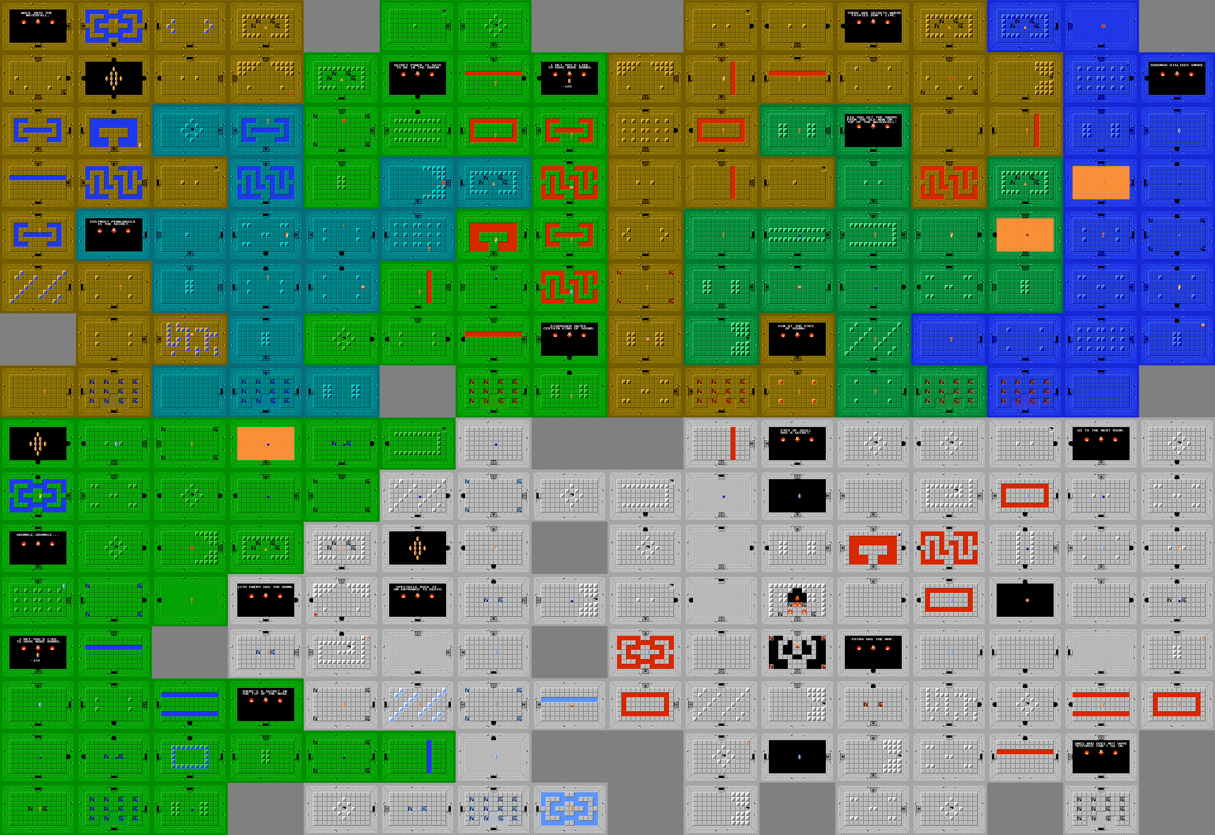 legend of zelda map and secrets