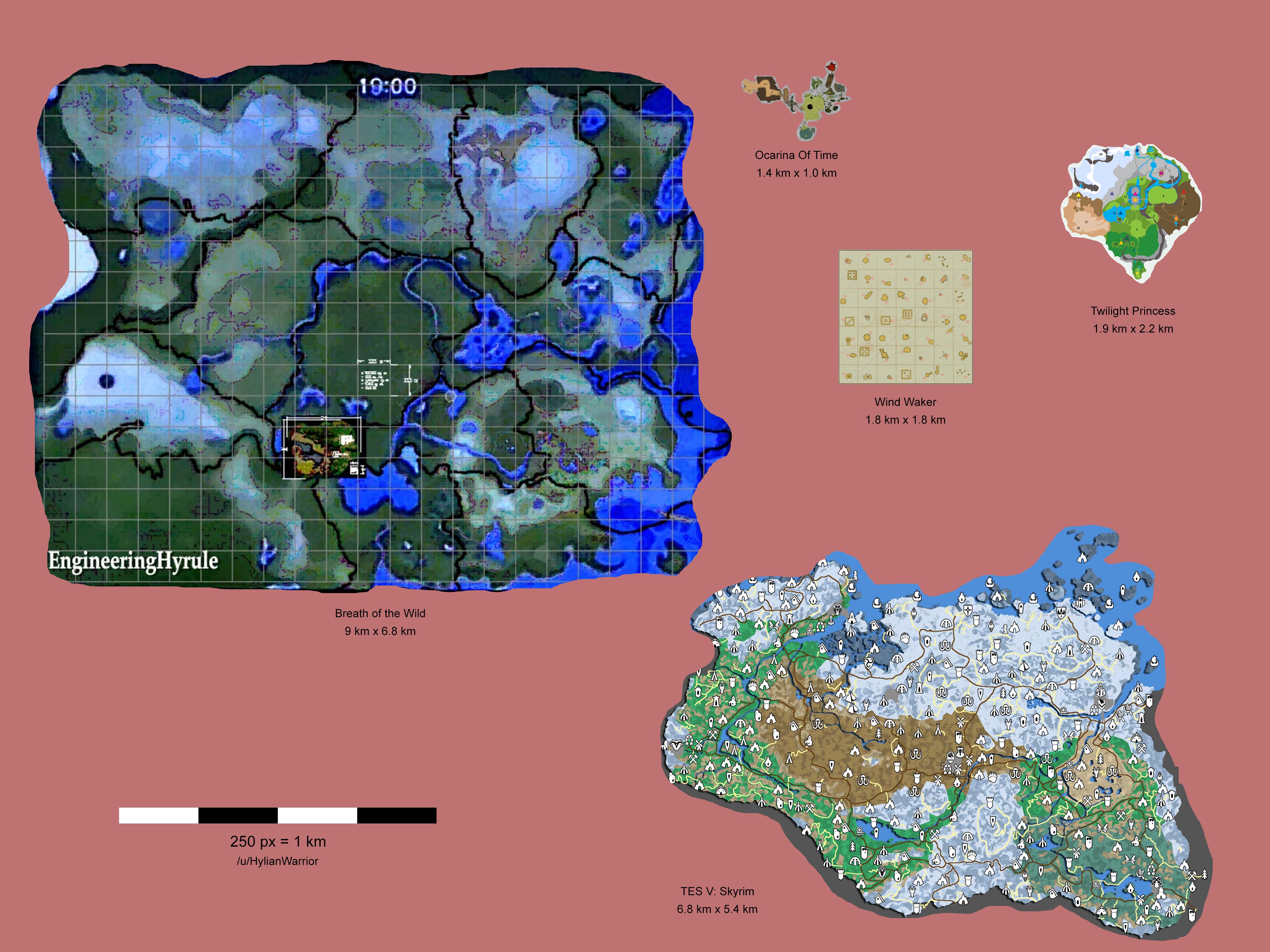 legend of zelda map comparison