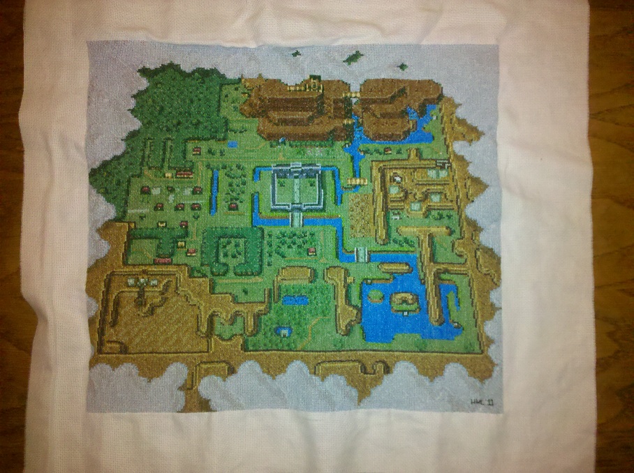 legend of zelda map cross stitch