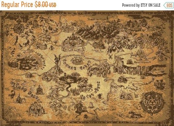 legend of zelda map cross stitch