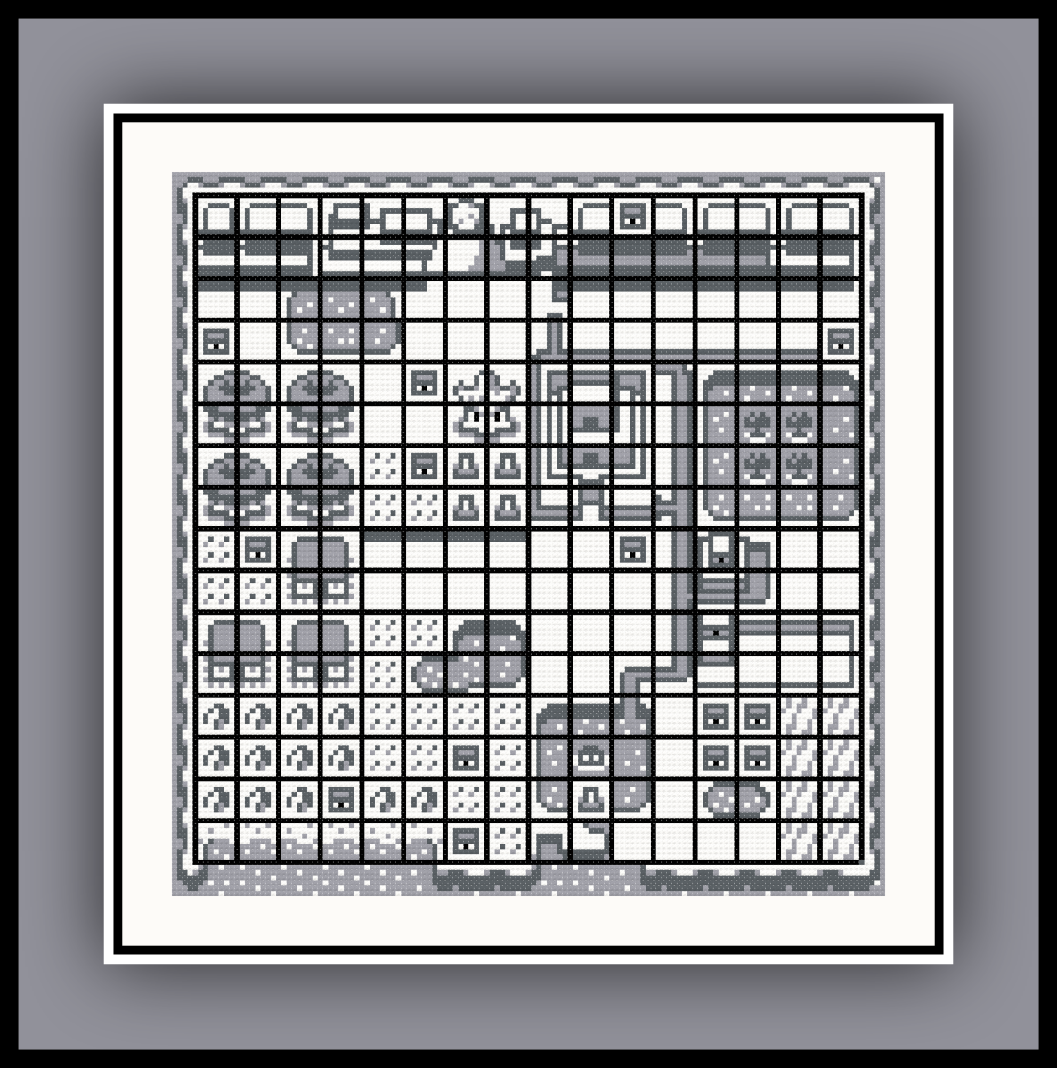 legend of zelda map cross stitch