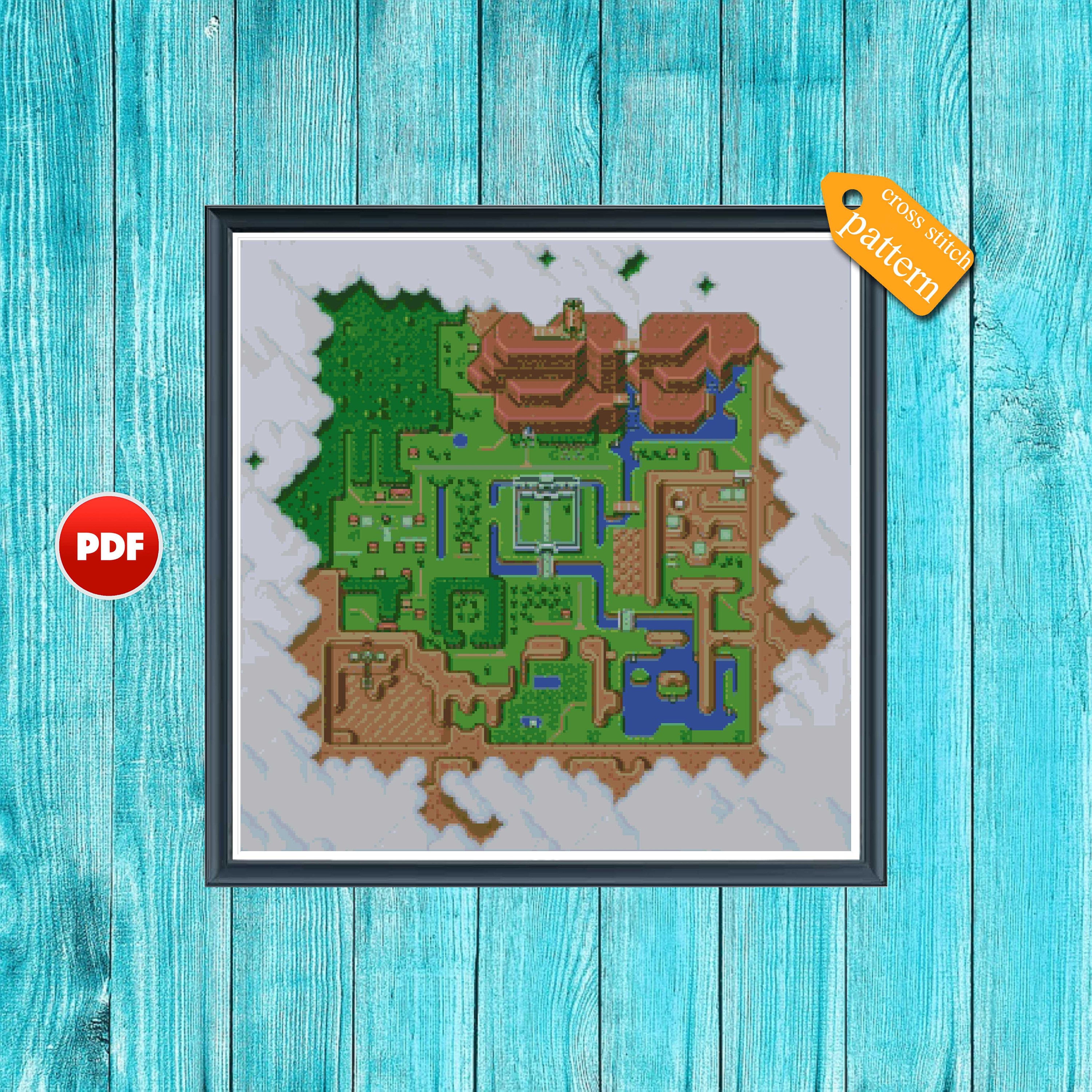 legend of zelda map cross stitch