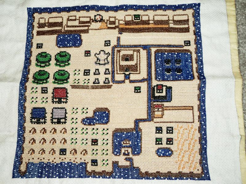 legend of zelda map cross stitch