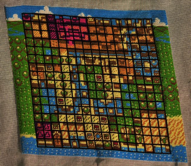 legend of zelda map cross stitch