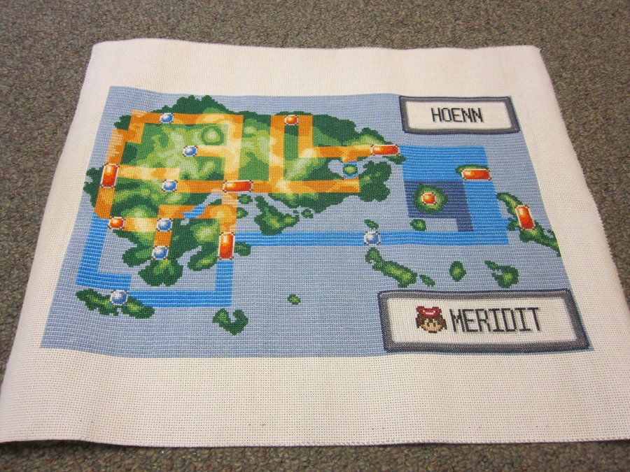 legend of zelda map cross stitch