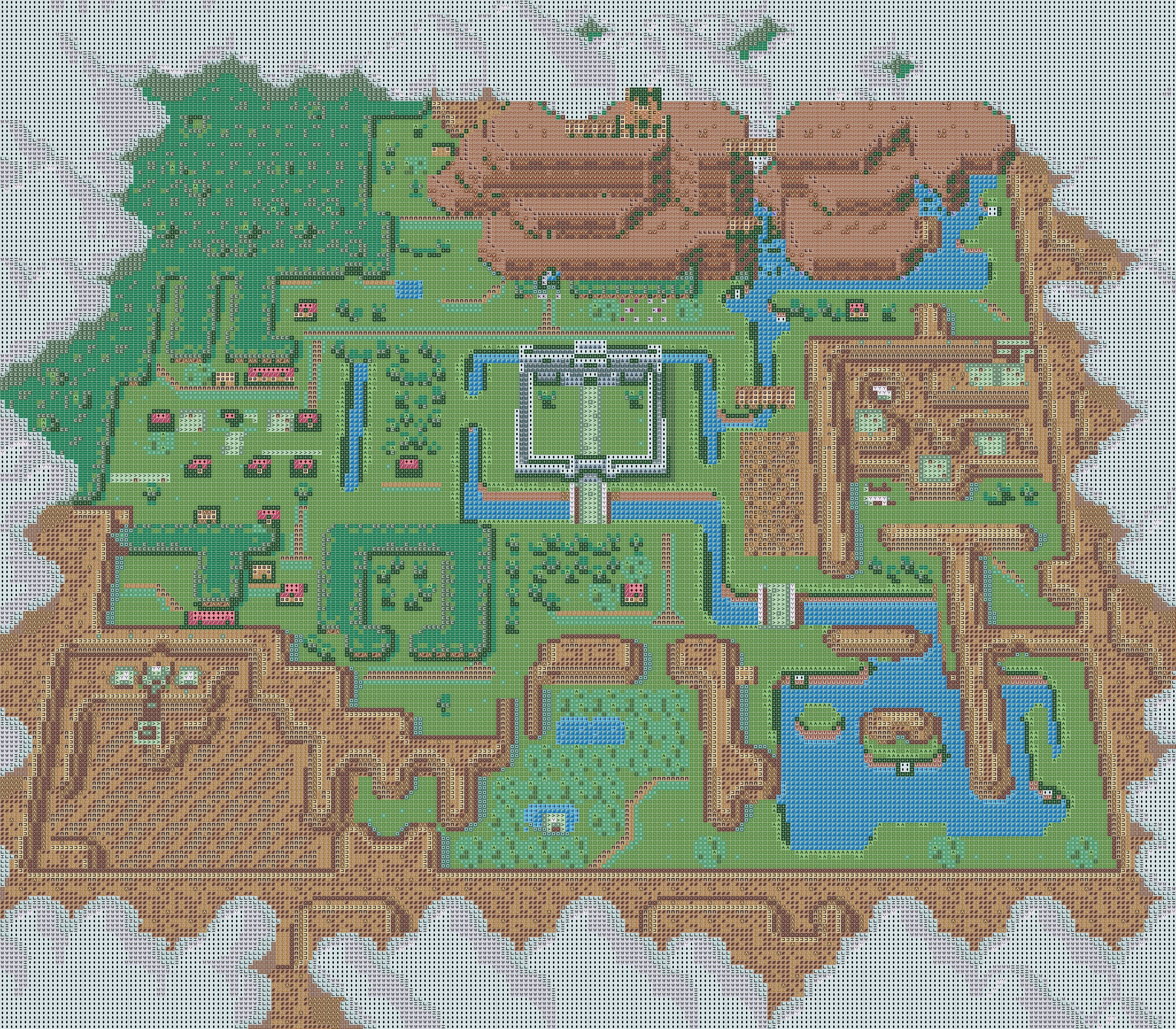 legend of zelda map cross stitch