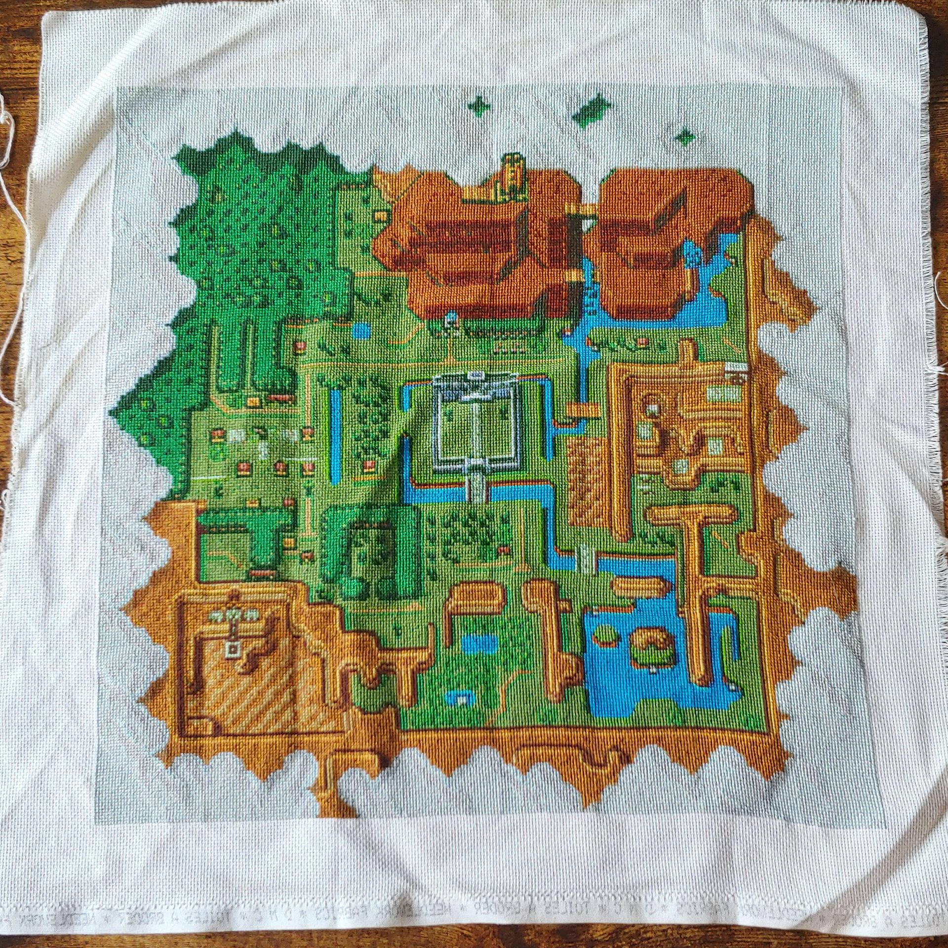 FO] Zelda light world map, took just over a year, pattern by ...