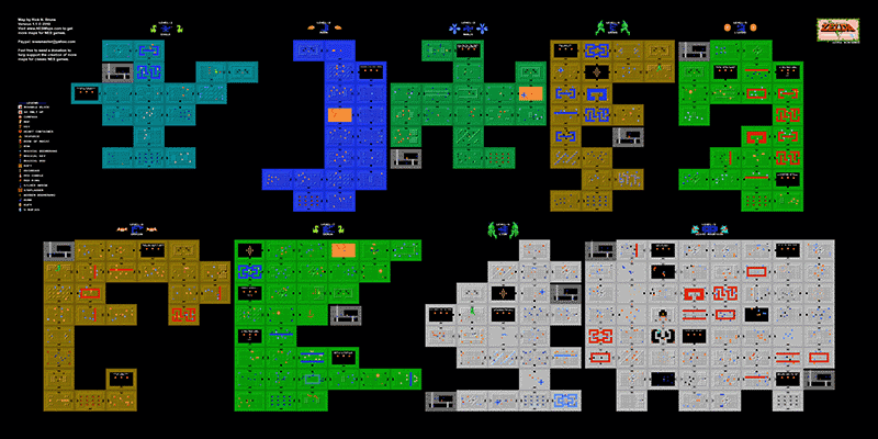 The map of the third dungeon in the original Legend of Zelda : r ...