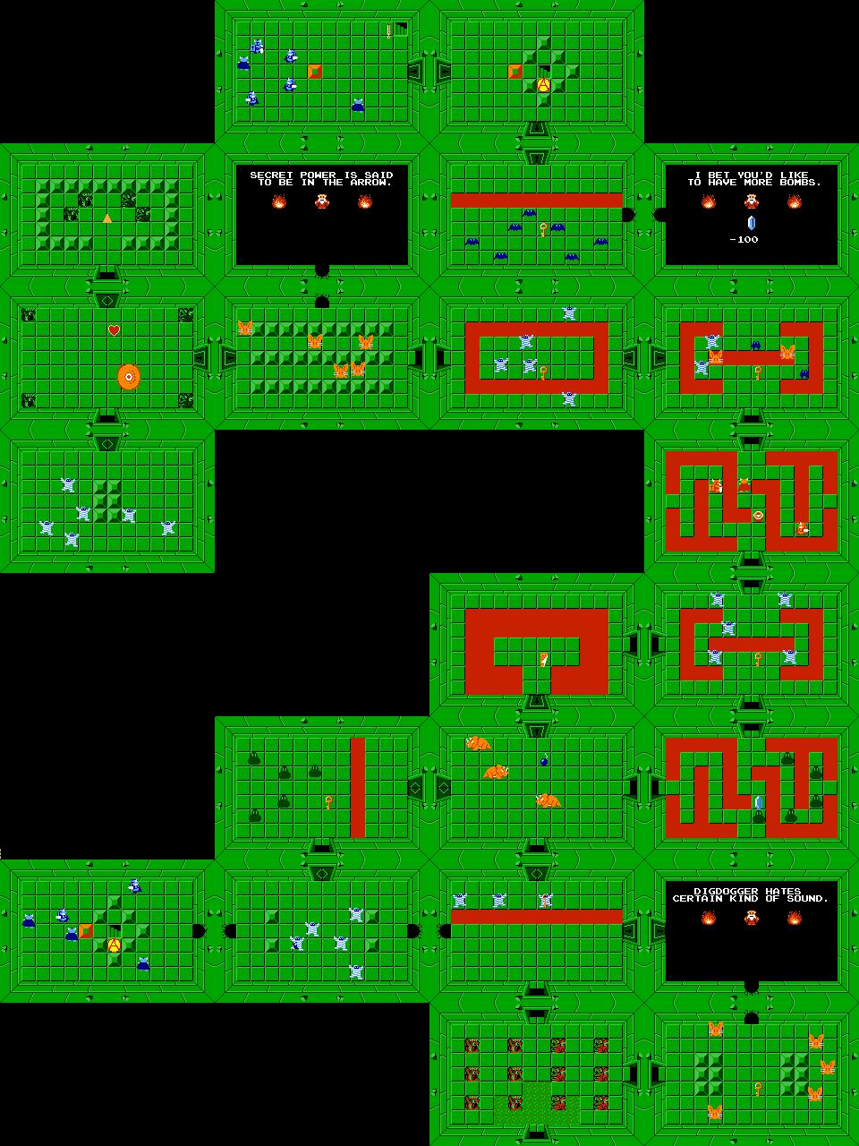 legend of zelda map dungeons