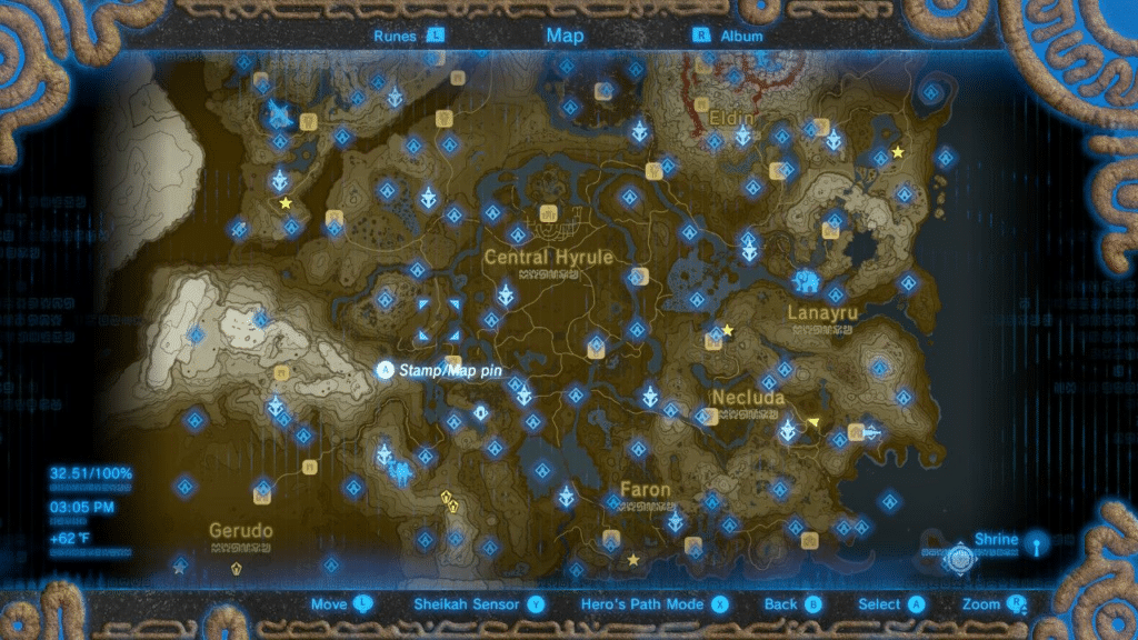 legend of zelda memories map