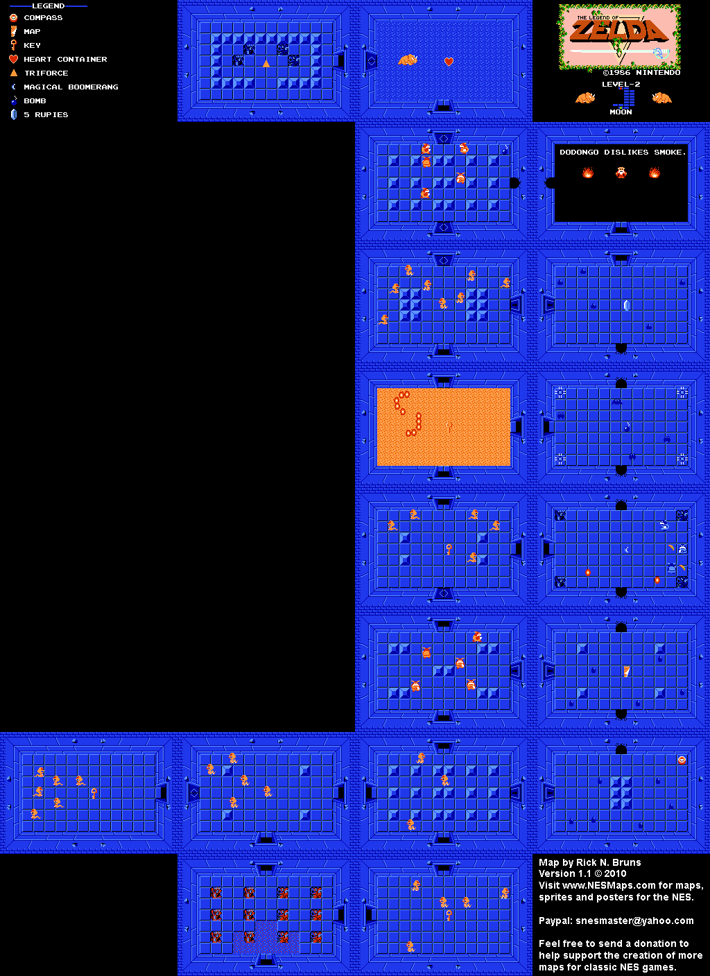 legend of zelda nes map level 2