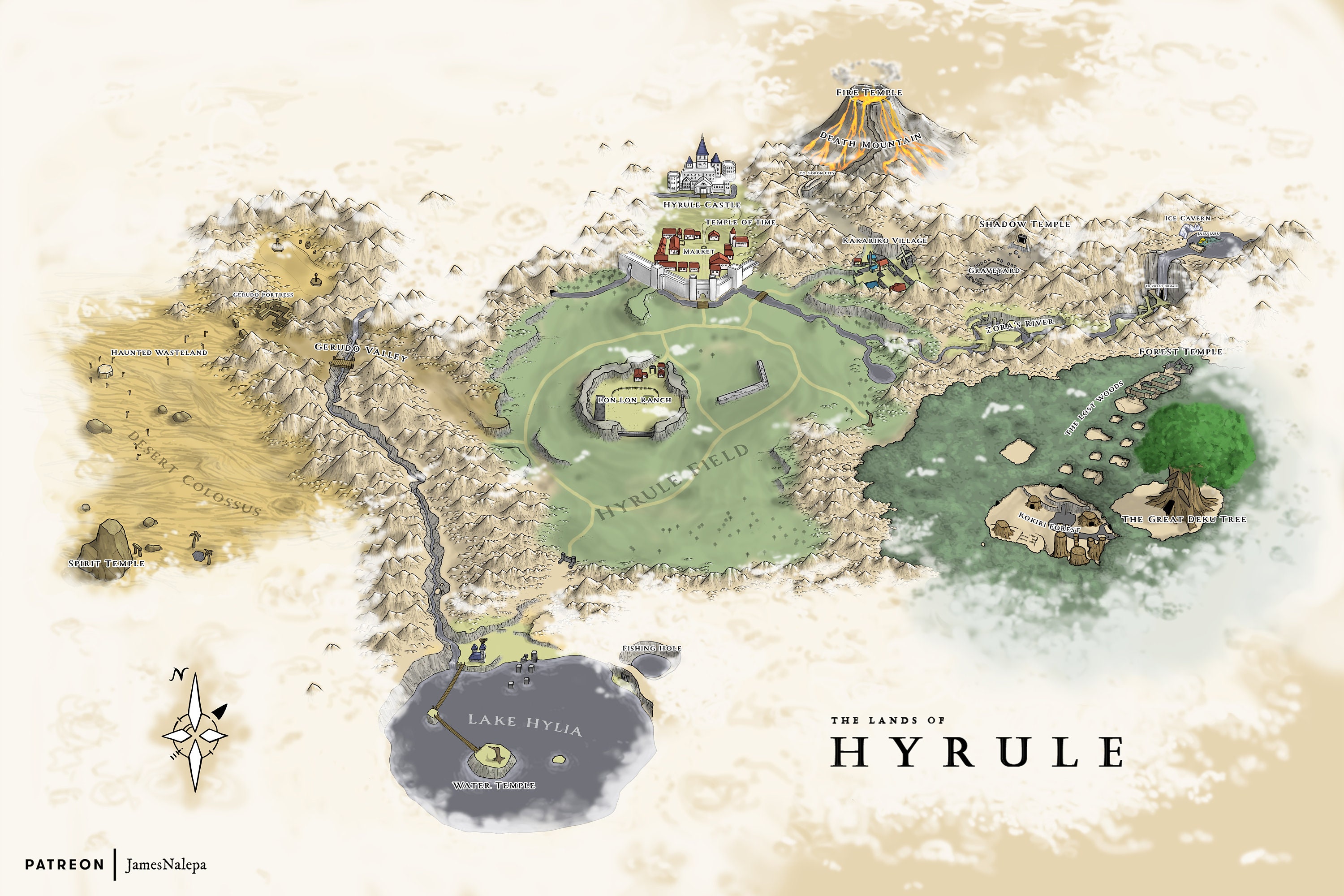 Ocarina of Time Hyrule Map Poster  .de
