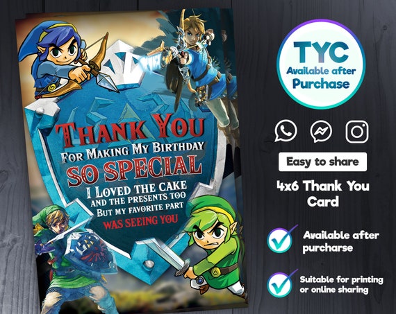 legend of zelda printable birthday invitations