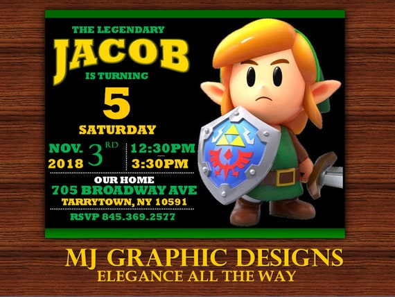 legend of zelda printable birthday invitations