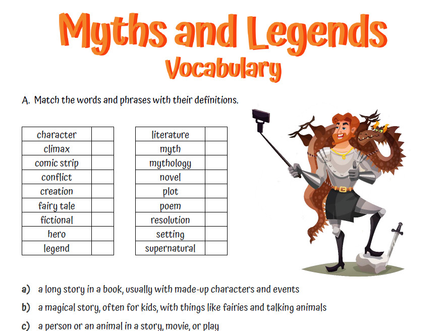 Pr.T.1 M3e) Myths and Legends worksheet Live Worksheets Worksheets Library