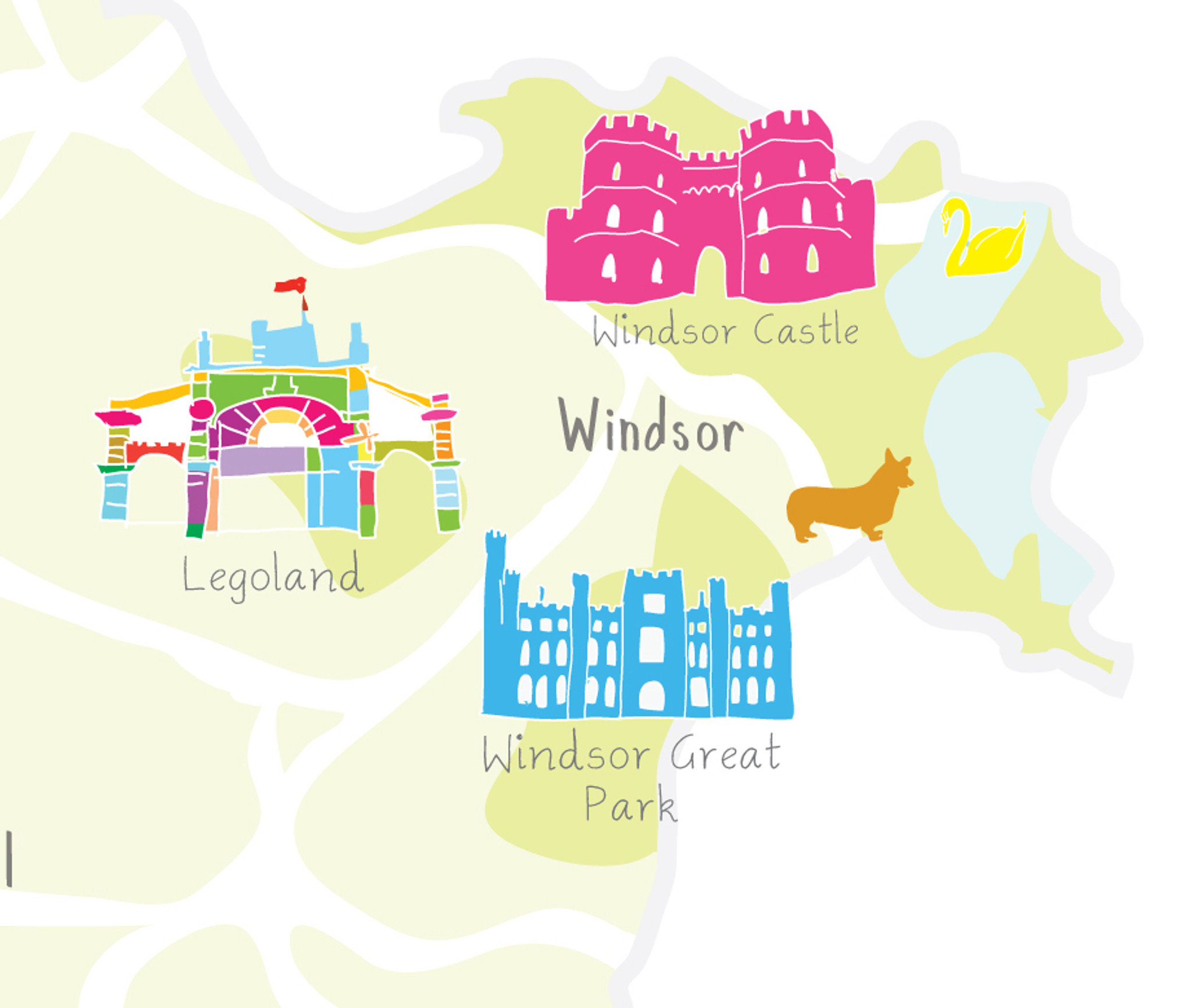 Map of Berkshire Art Print (Various Sizes)