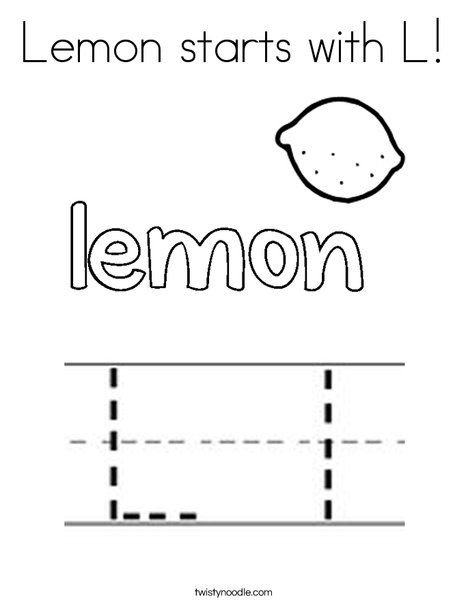 Lemon starts with L Coloring Page | Sight word worksheets ...