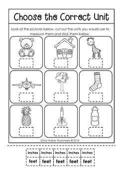 Imperial Measurement Worksheets - Length Kindergarten, Grade One, Grade Two