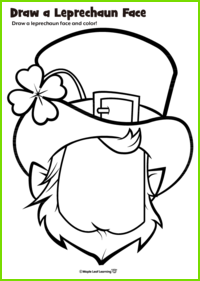 Leprechaun Face Worksheet | Maple Leaf Learning Library