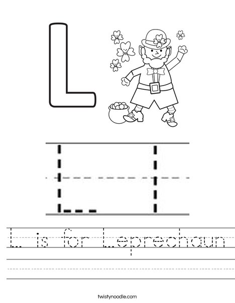 L is for Leprechaun Worksheet - Twisty Noodle
