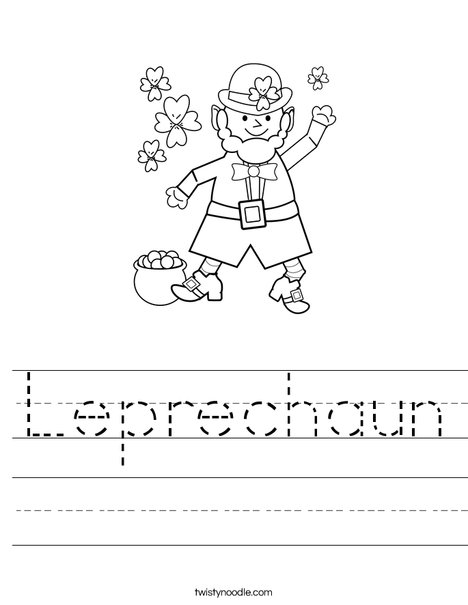 Leprechaun Worksheet - Twisty Noodle