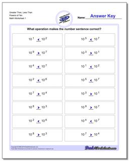less than greater than worksheet