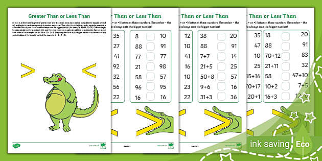 ? Greater Than and Less Than Worksheets (Ages 5 - 6)