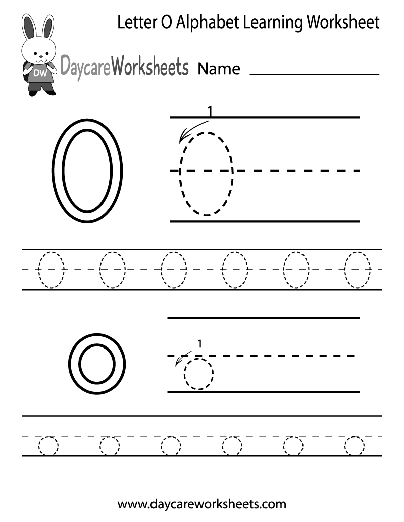 Free Printable Letter O Alphabet Learning Worksheet for Preschool