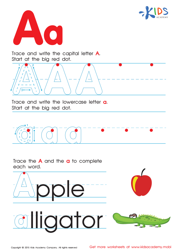 Free Letter A Worksheets for Ages 5-7