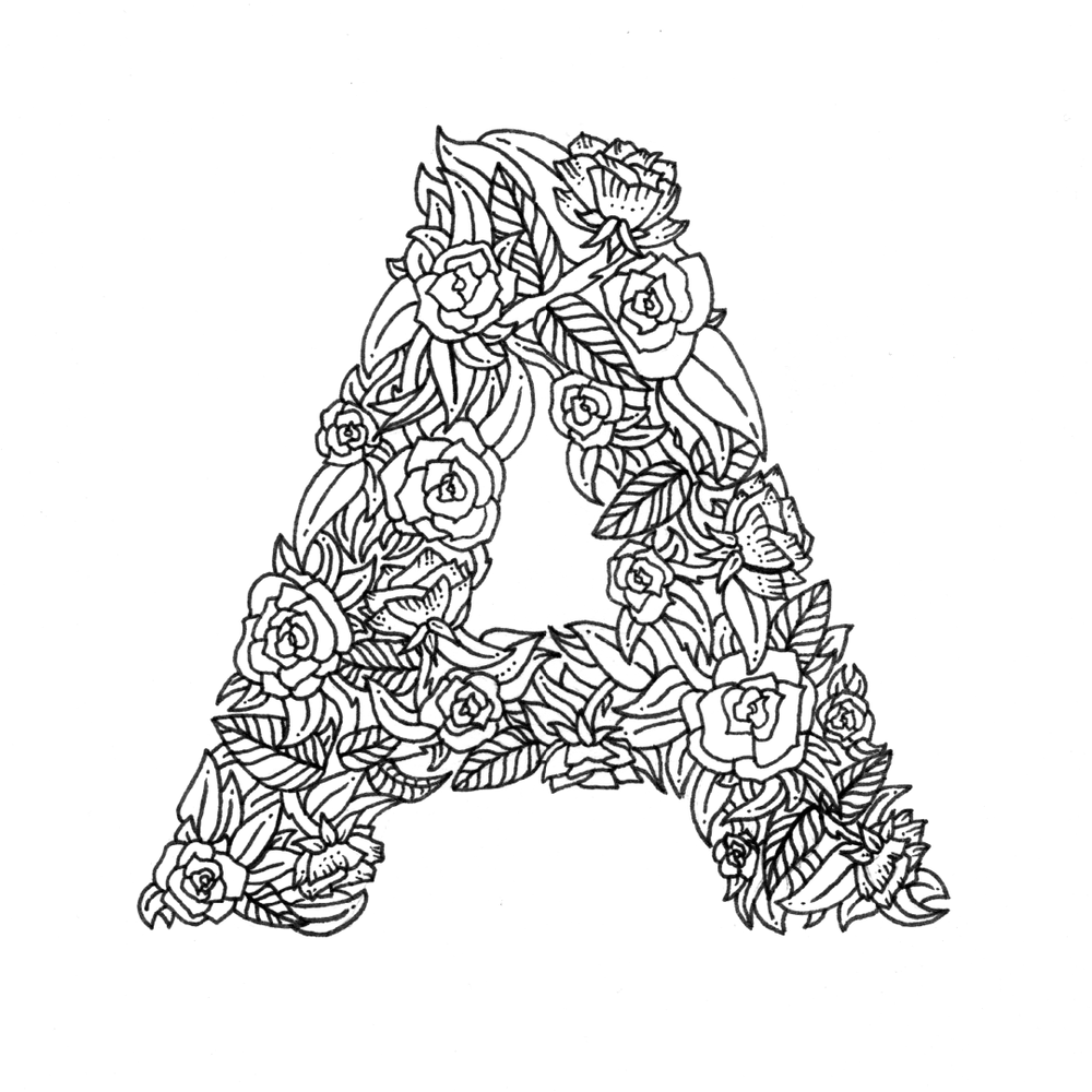 26 Coloring Pages | The Floral Alphabet | Print-at-home | Boelter Design Co.