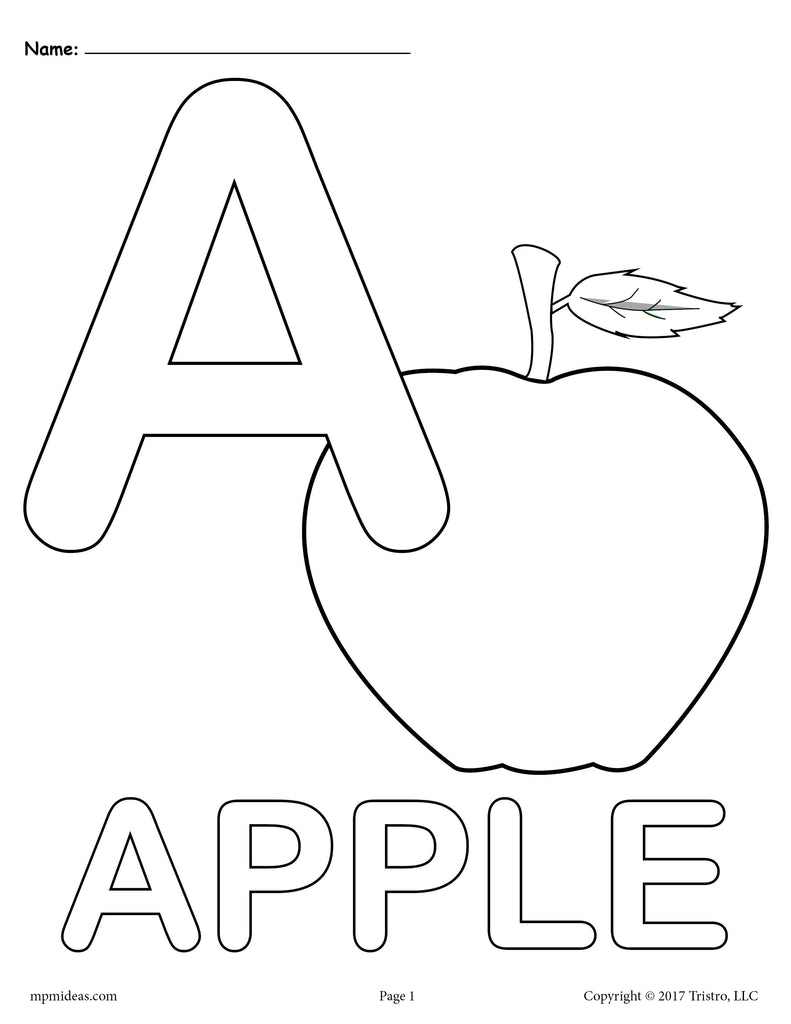 letter a coloring sheet