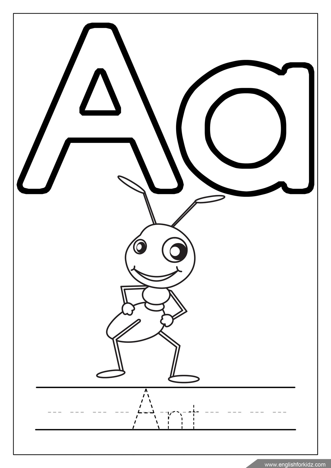 English for Kids Step by Step: Letter A Worksheets, Flash Cards ...