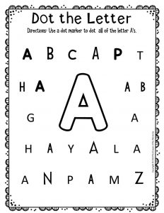 letter a kindergarten worksheet